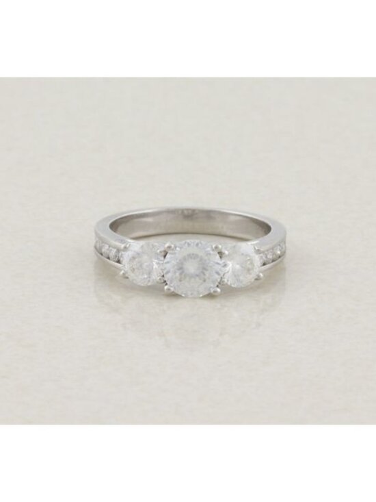 Unbranded Jewelry - Sterling Silver Lab Created Moissanite Ring Sparkly 8 1/4  Engagement Ring